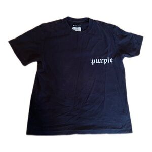 Classic Black T-Shirt with White 'Purple' Print